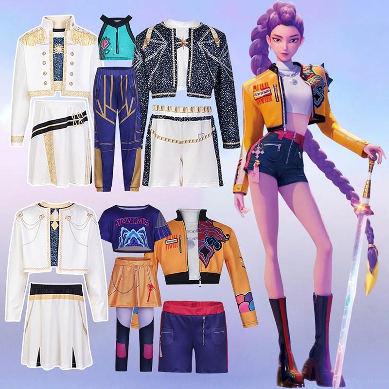 K Pop Sängerin Huntri/x Cosplay Kostüm für Mädchen Rumi Mira Zoey Cosplay Outfits Rollenspiel Halloween Anzug Performance Uniform