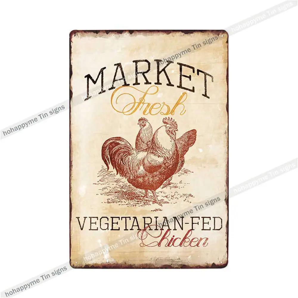Welcome To The Funny Farm Metal Plate Tin Sign Rooster Decorative Chicken Coop Farmhouse Wall Art Iron Poster Home Decor 20x30cm