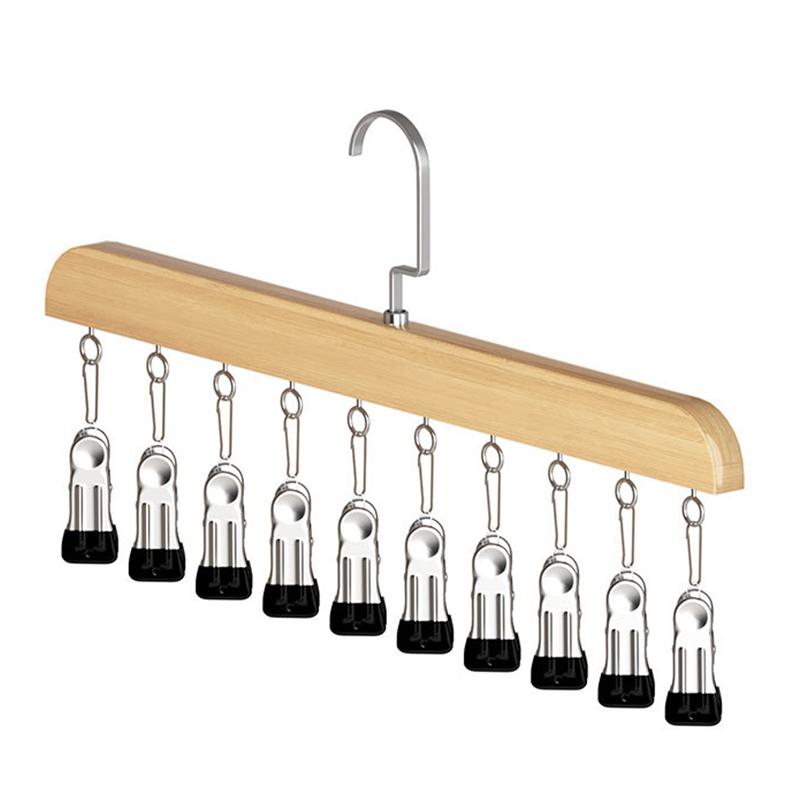 Closet Organizer With 10 Clips, Space Saving Hanging Closet Organizer, Space-Saving Hat Scarf Clothespins