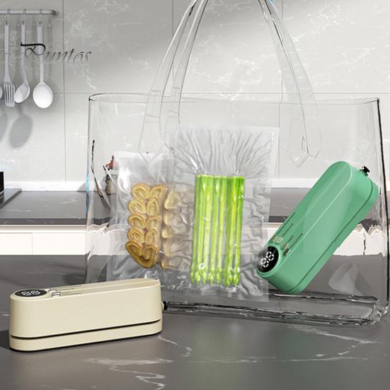 Mini aparat de etanșare cu vid pentru alimente Dispozitiv de etanșare reîncărcabil fără fir Afișaj digital Dispozitiv de etanșare în vid pentru conservarea alimentelor Dispozitiv de etanșare pentru pungi de chip