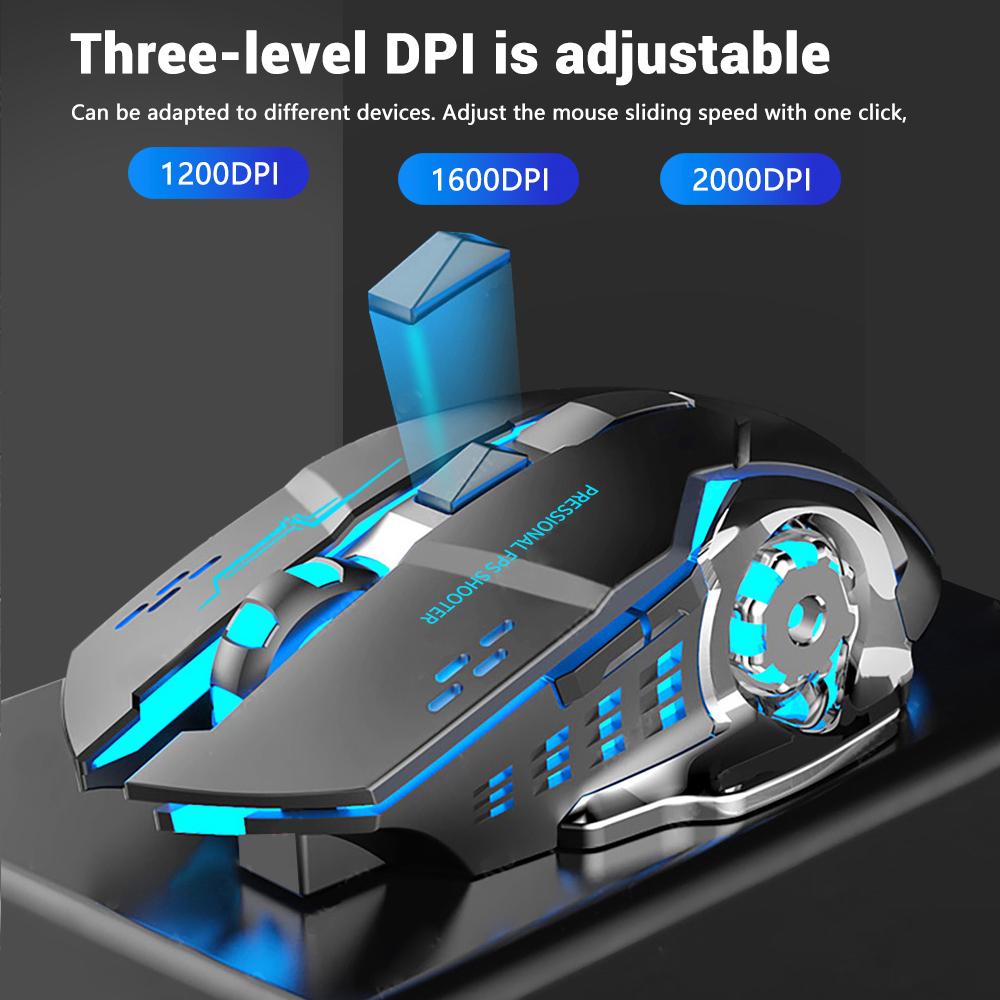 2,4G USB Kabellose Bluetooth Maus Ergonomische Stille Büro-Maus Wiederaufladbare E-Sport Hintergrundbeleuchtete Maus für Computer Laptop Macbook