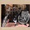 18x10x3cm Retro Aluminum Alloy Bicycle Model Toy Simulated Mechanical Bike Collection Ornament Classic Vintage Mini Bike Decor