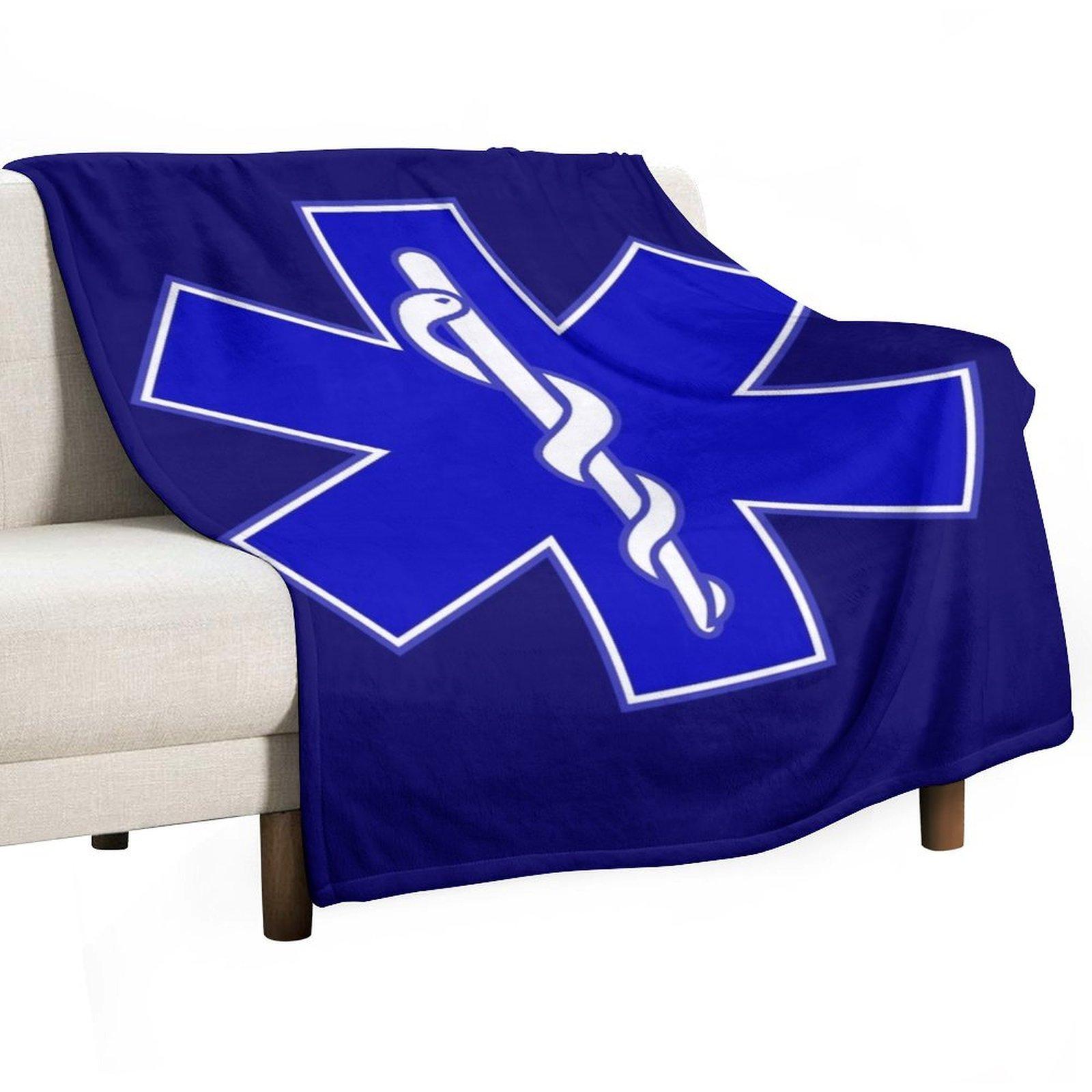 STAR OF LIFE EMT EMS (BLUE) Throw Blanket Bed linens valentine gift ideas Kid S Single Blankets 30x40in