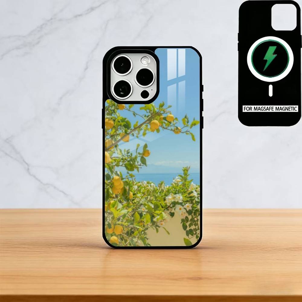 European Amalfi Coast Lemon Phone Case For iPhone17,16,15,14,13,12,11 Plus,Pro Magnetic For Magsafe Wireless Charging