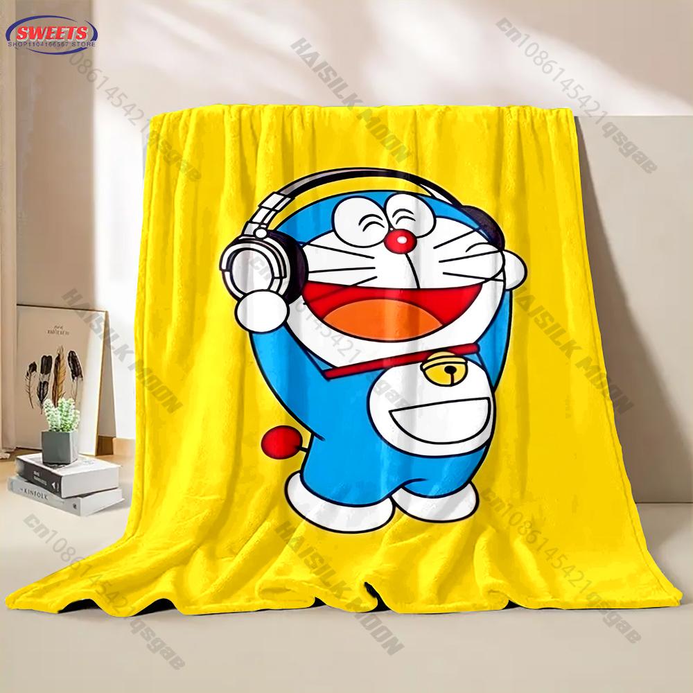 Free Shipping! Doraemon Print Blanket Warm Soft Comfortable Home Travel Blanket Sofa Bedding Cover Blanket Gift for Kids Adults