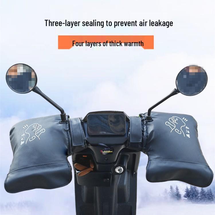 Warme, winddichte elektrische Motorrad-Lenkerhandschuhe mit Samtfutter zum Kälteschutz