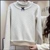 Plus Size Velvet-Lined Warm Layer for Girls - Loose Fit, Round Neck, Autumn/Winter