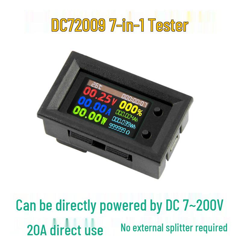 Digital LED DC Current Voltage Meter, Dual Display: 0-100V/200V, 10A/50A/100A Ammeter