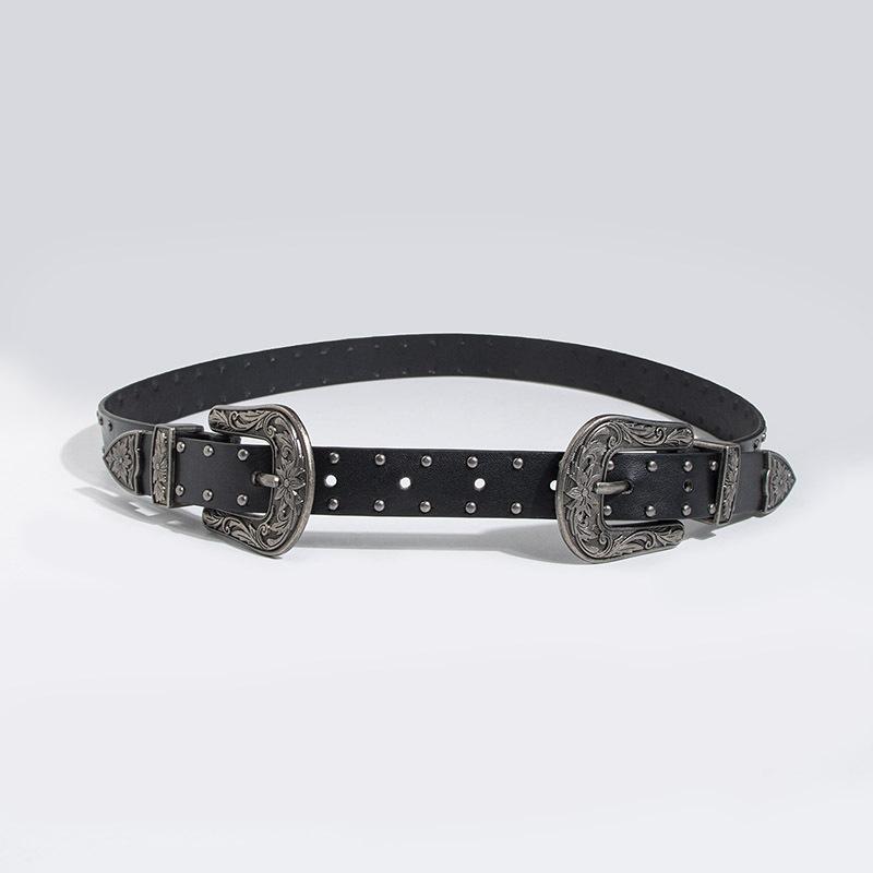 Bohemian-style Women's Belt with Double Buckle Claws In The West, Heavy Industry, Retro Bohemian-style Women's Belt