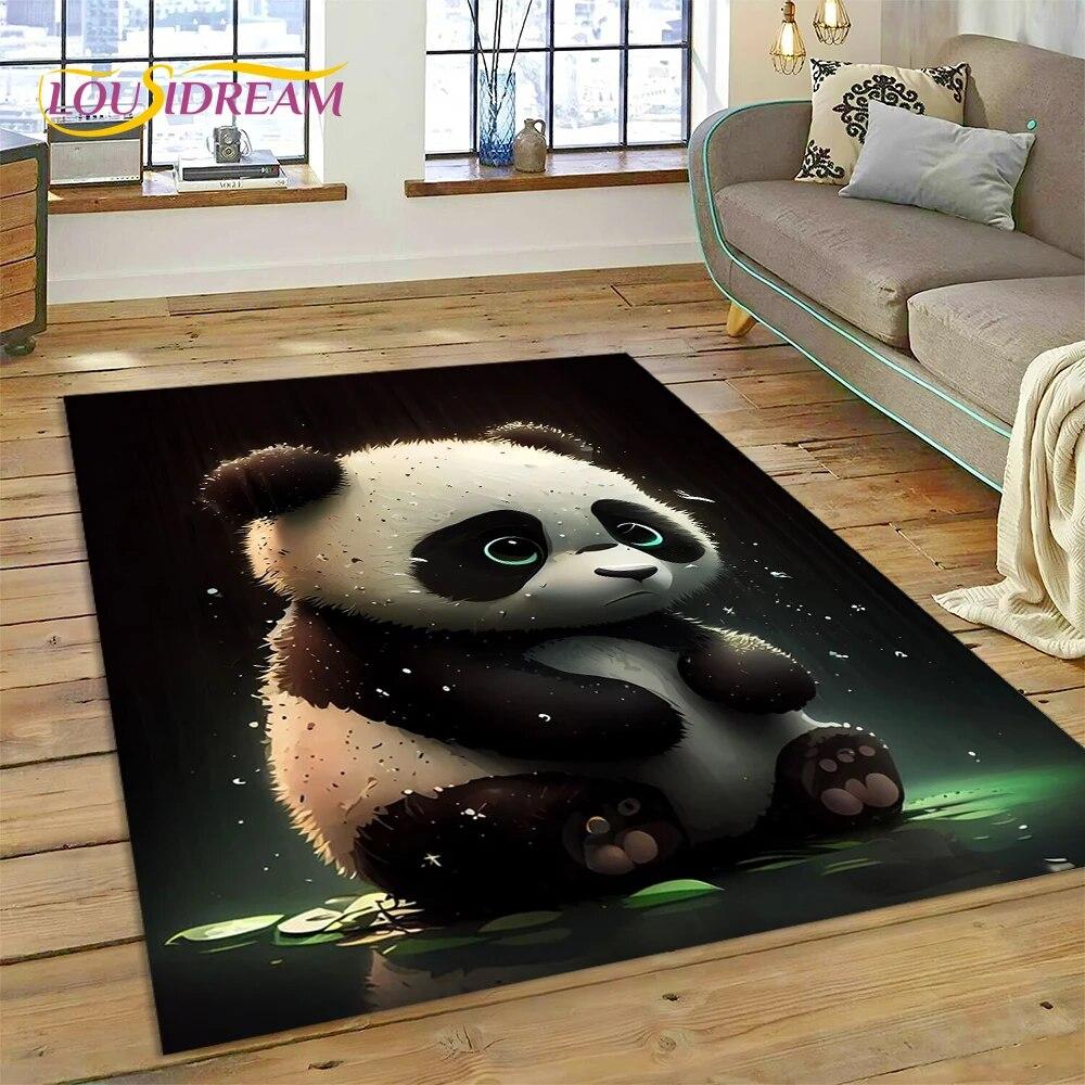Dream Cute Panda Cartoon Animal Carpet Rug for Home Living Room Bedroom Sofa Doormat Decor,Kids Play Area Rug Non-slip Floor Mat