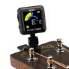 Afinador recarregável AT-102 preto, azul e branco, recarregável via USB, com bateria interna, visor LCD grande de 360 ​​graus para guitarra/baixo/ukulele/violino.