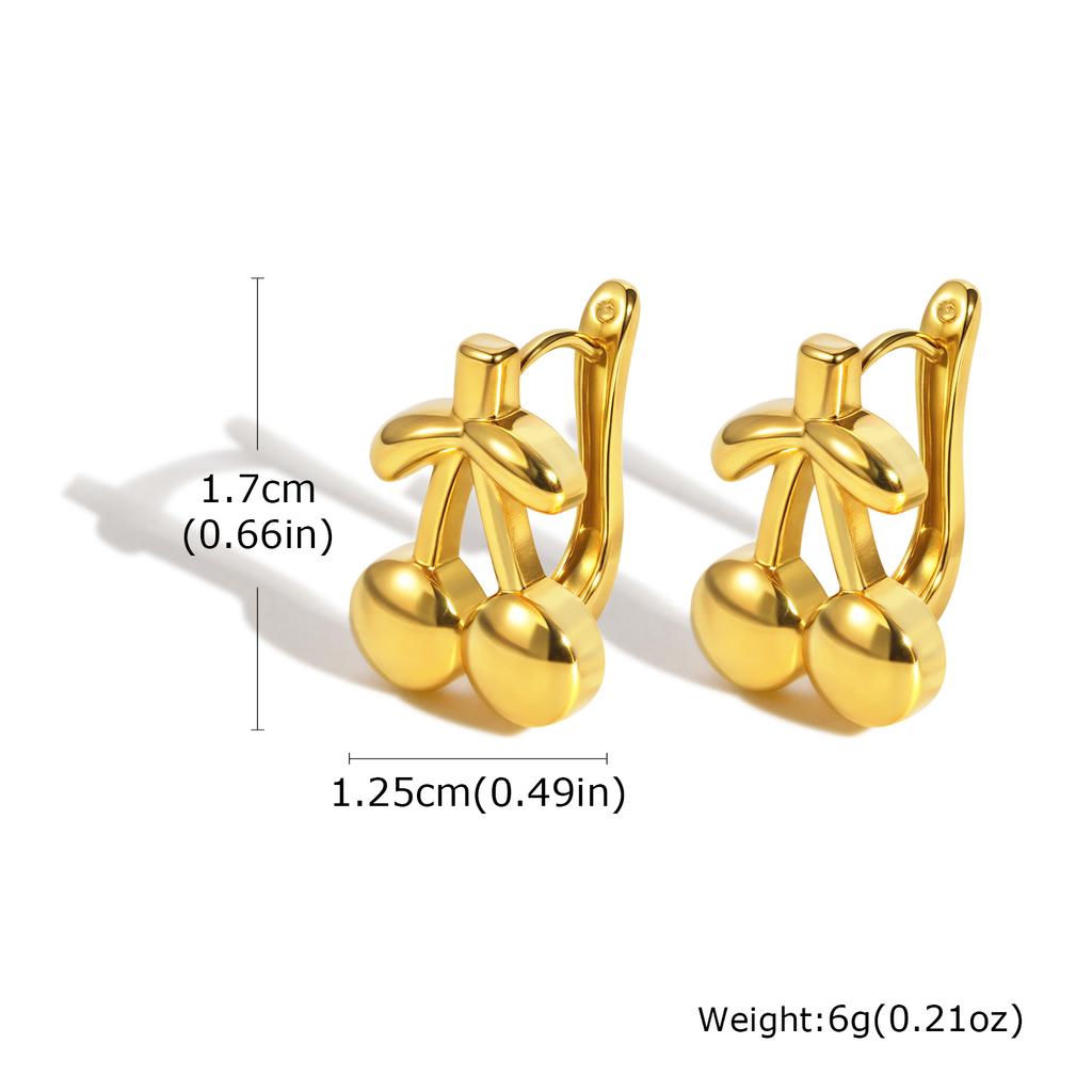 Gold Plated Imitation Pearl Hoop Earrings For Women, Cubic Zircon Butterfly Cross Cherry Earrings, Trendy Jewelry Party Gift