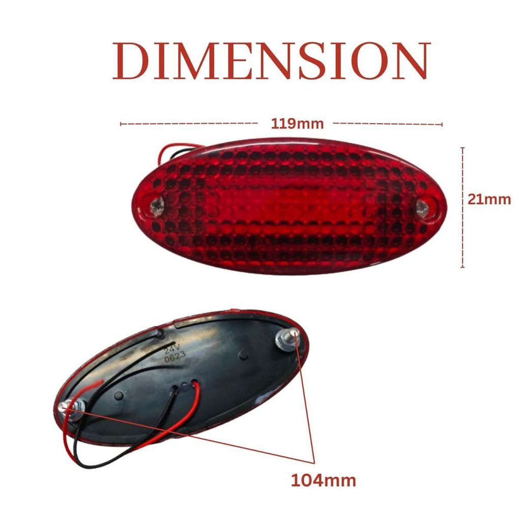 6 PCS Amber LED Side Marker Clearance Heavy Truck Lighting 24V Trailer Marker Light Red Chicken Lights for Semi Trucks Marker Lights Universal Fit