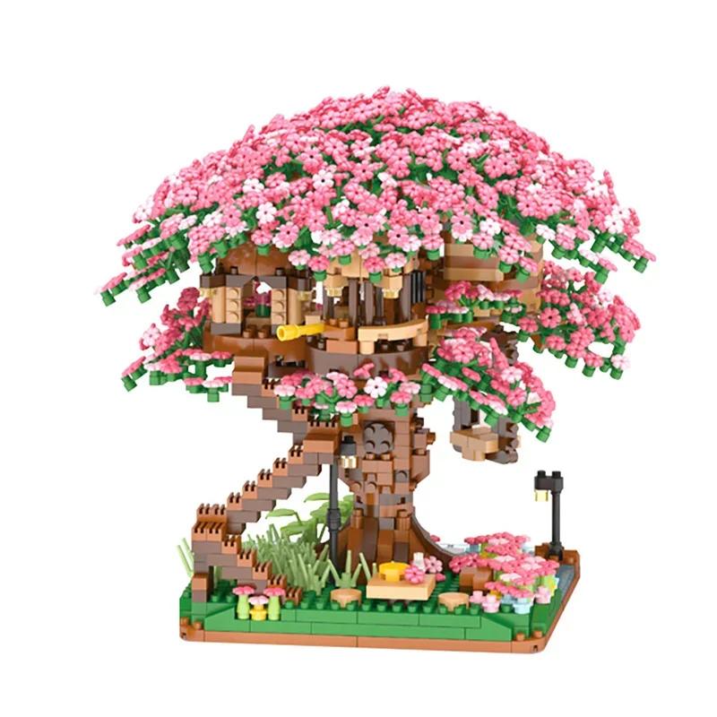 Non-Toxic Flower Tree House Building Block Diy Assembly Toys Micro Bricks Puzzle Toys For Kids Childrenfriend Birthday Gifts