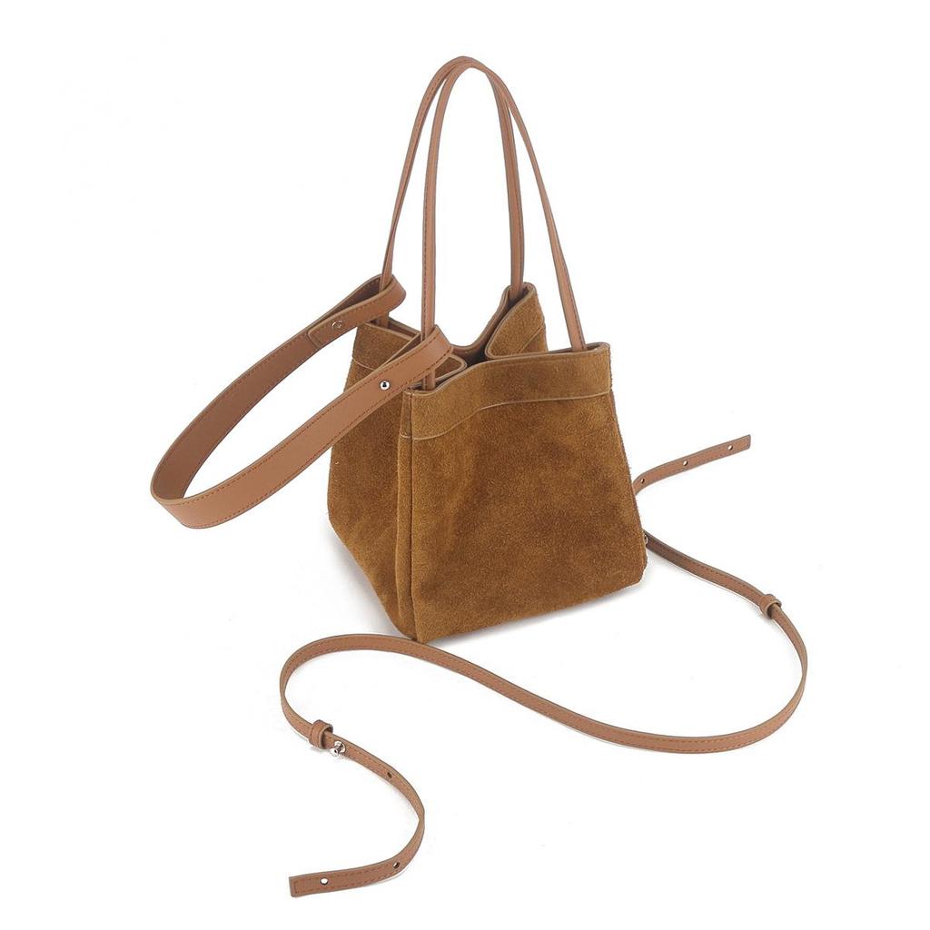 Gefrostete Rindsleder Schulter-Umhängetasche - Retro Herbst/Winter High-End Mode Nische Damen-Tasche.