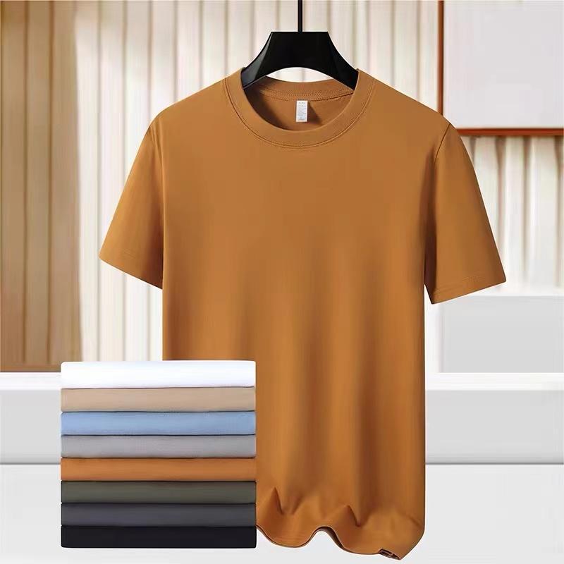 

Свободная мужская хлопковая футболка из однотонной дышащей ткани для занятий спортом на открытом воздухе 5XL