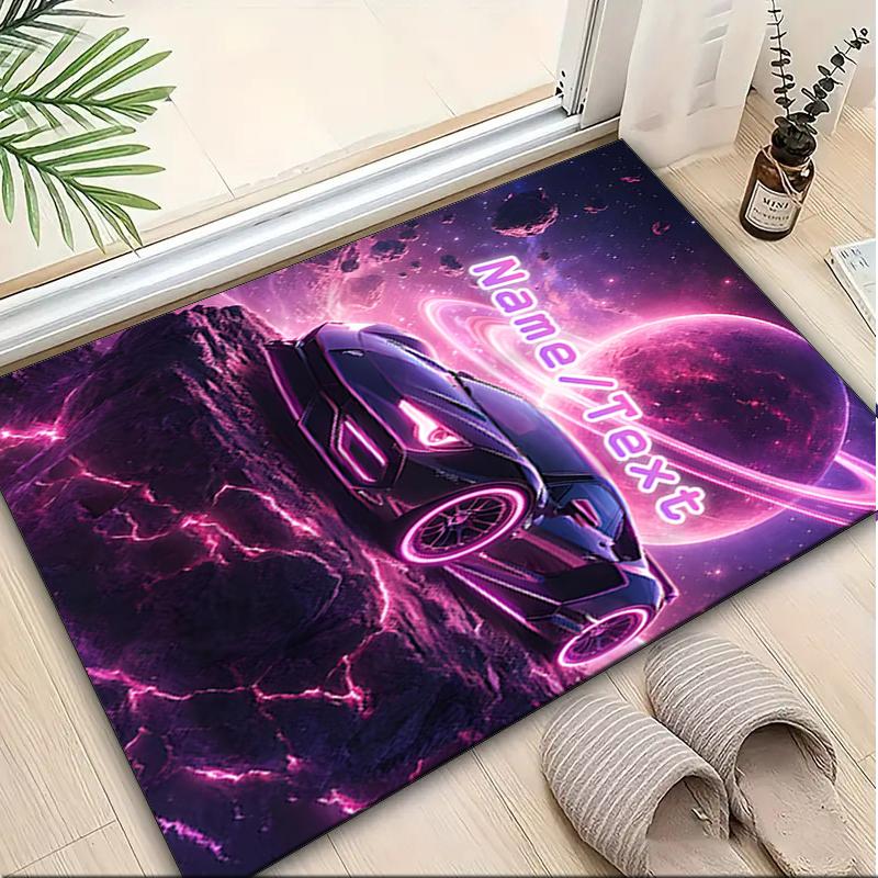 1PC Custom Name "Galactic Machine" Theme Floor Mat Ideal for Living Room, Game Rooms, Office, Bedroom,Floor Mat Playful Design