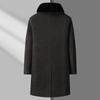 Winter New Long Velvet Thickened Removable Fur Collar Coat Windbreaker Middle-aged and Elderly Men's Warm Jacket Dad's Outfit