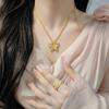 Zhuang Zhou's Dream Butterfly Thread Enamel Colored Vein Flower Butterfly Necklace Women's Burnt Blue Butterfly Clavicle Chain