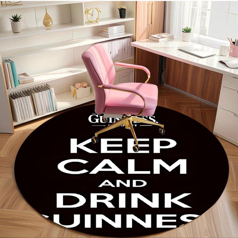 Guinness Draught Print Round Rug, Washable Floor Carpet, For Entryway Dorm Laundry Room Office Study, Home Decor Birthday Christmas Gift