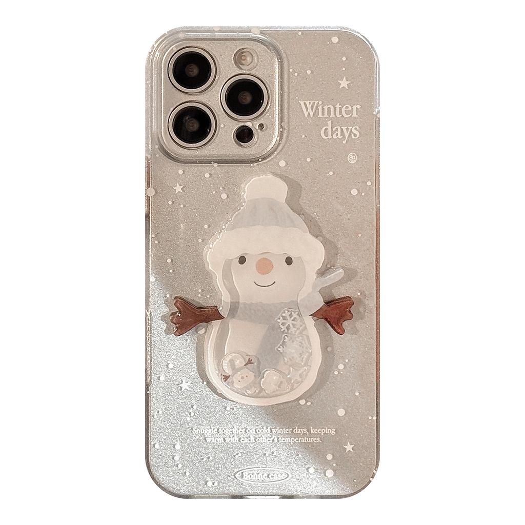 Shakeleton Snowman Applicable To Apple 16 Mobile Phone Case Glitter Powder Iphone15promax14 Double Layer