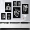 Canvas Printing Human Anatomy Artwork Wall Art Poster Skeleton Organ Muscular System Vintage Home Decor