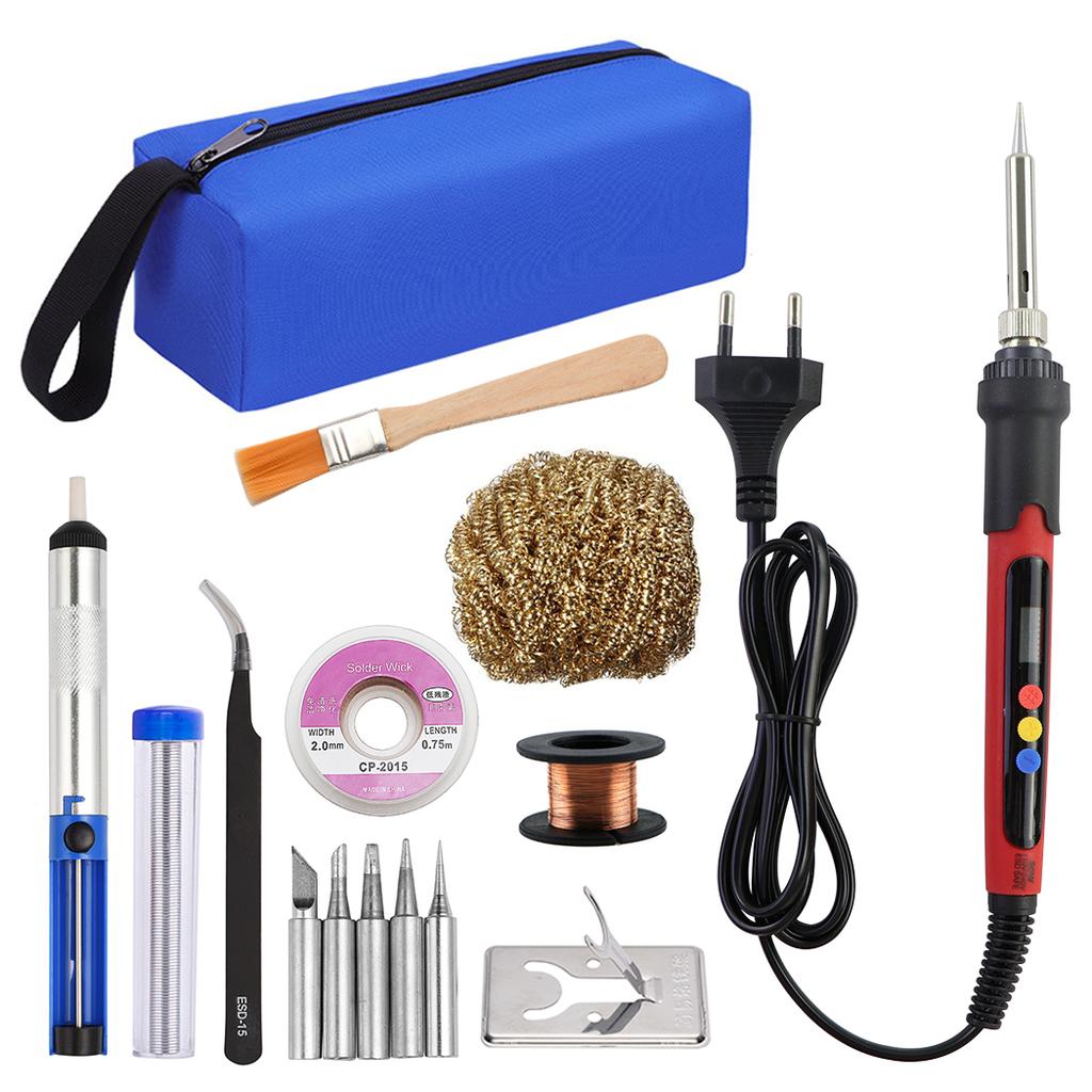 90W Electric Soldering Iron Adjustable Temperature LCD Digital Display 110V 220V Solder Welding Desoldering Tools Kit