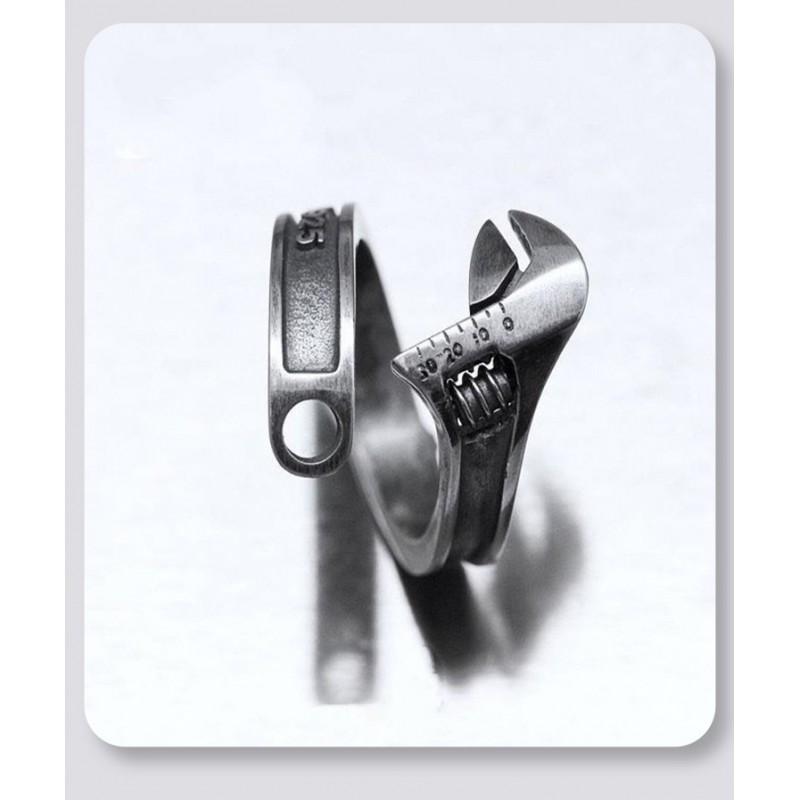 Adjustable Open Ring Men Women Vintage Industrial Design Copper Jewelry Retro U-Shaped Geometric Finger