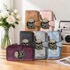 Skull Print Long Wallet Fashion Multicard Portable Purse for Daily Use