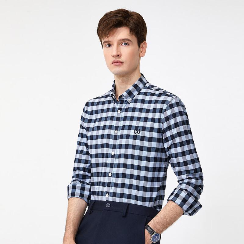 Goldlion GY Men's Casual Plaid Long-Sleeve Shirt