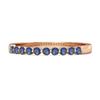 Blue Sapphire Half Eternity Design Band Ring - 925 Sterling Silver Rose Gold Vermeil