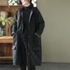 Vintage Dicke Kapuzenwattierte Jacke Frauen Neue Frühling Herbst Parkas Casual Mittellangen Warmen Baumwollmantel Weiblichen Lose Mantel