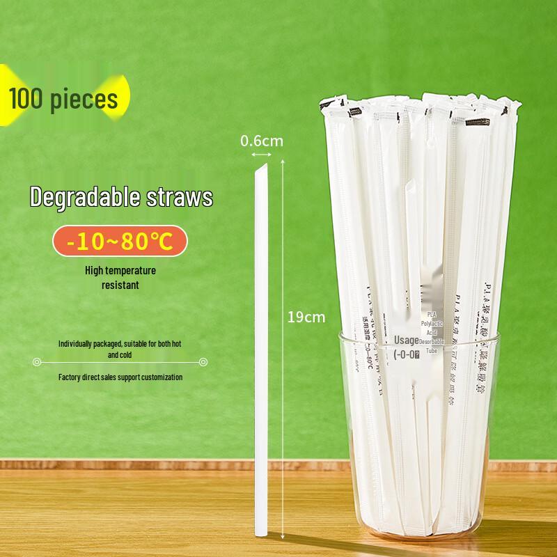 BoZhen Chef PLA Disposable Straws (6x190mm, 100-count)