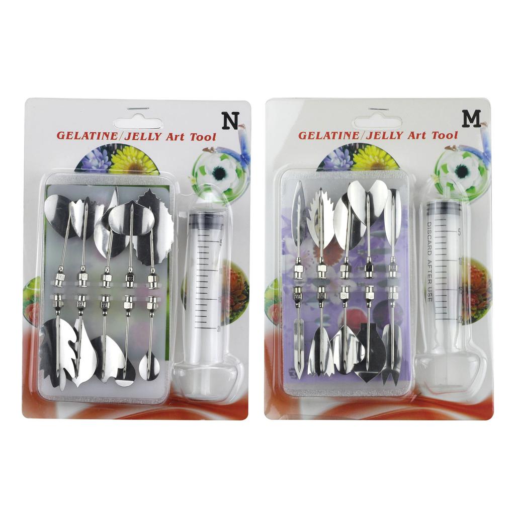 14 Stil 3D Gelatine Kuchenform Gelee Kunst Pudding Blumen Edelstahl Düse Spritze Nadel Set Kuchen Dekorationswerkzeuge