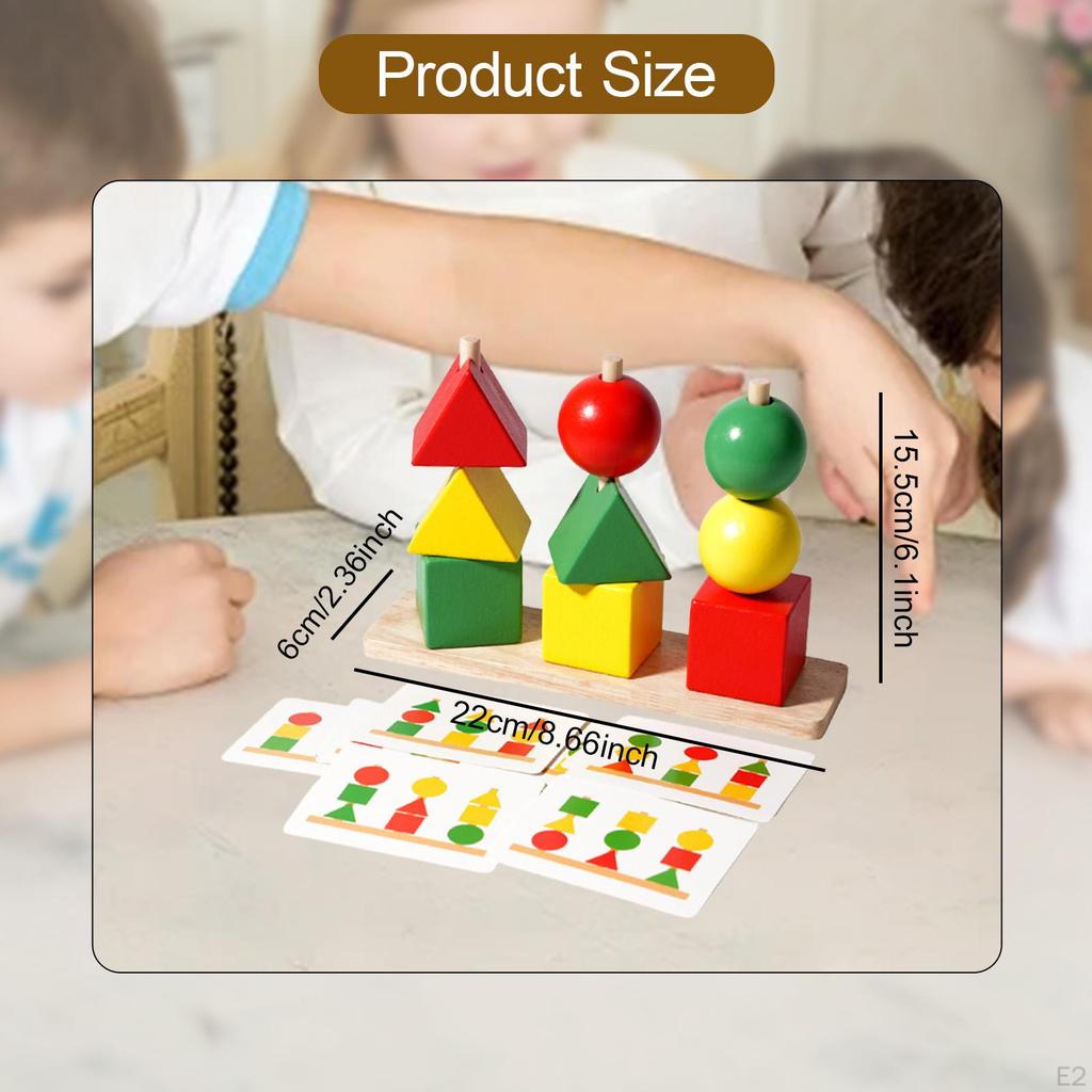 Wooden Shape Sorter Color Matching Toy Educational Counting Sorting and Stacking Stacker