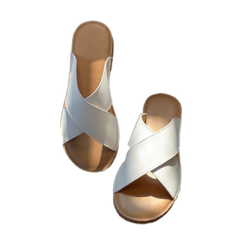 fashion 2024 Women's Shoes Fashion Buckle Women's Sandals Summer Solid Color Outdoor Flat Casual Women's Beach Sandals