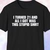 I Turned 21 And All I Got Was This Stupid Shirt, Birthday Gift, Turning 21 Gift, 21st Birthday Shirt, Happy Birthday Shirt for Him and Her