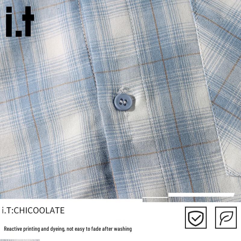 CHOCOOLATEit Men's Plaid Long-Sleeve Shirt