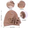 Elastic Flower Turban Hat Ruffle Flower Edge Beanies Hats New Pre Tied Bonnet  For Wedding