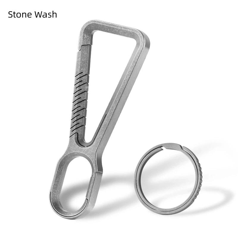 Titanium Alloy Mini Keychain Buckle Multi-Functional Lightweight Pendant for  Outdoor Enthusiasts Gift 2