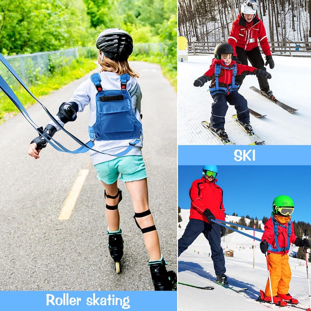 Balana Ski and Snowboard Training Harness for Kids Beginners, Skiing Strap, Shock Absorbing Leashes,Adjustable Seat Strap Easy Lift Handle, for