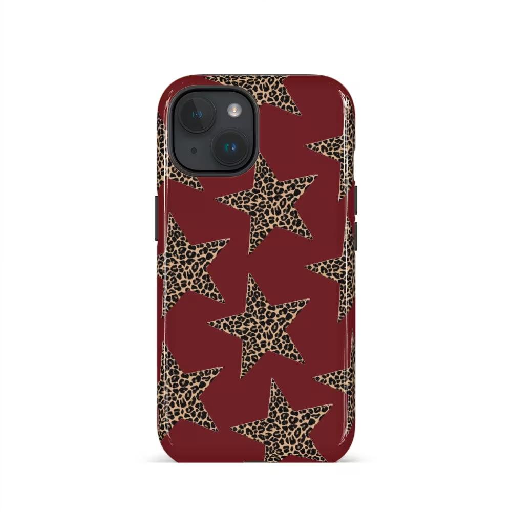 American retro leopard print pentagram film mobile phone case custom iPhone11promax double-layer anti-drop case