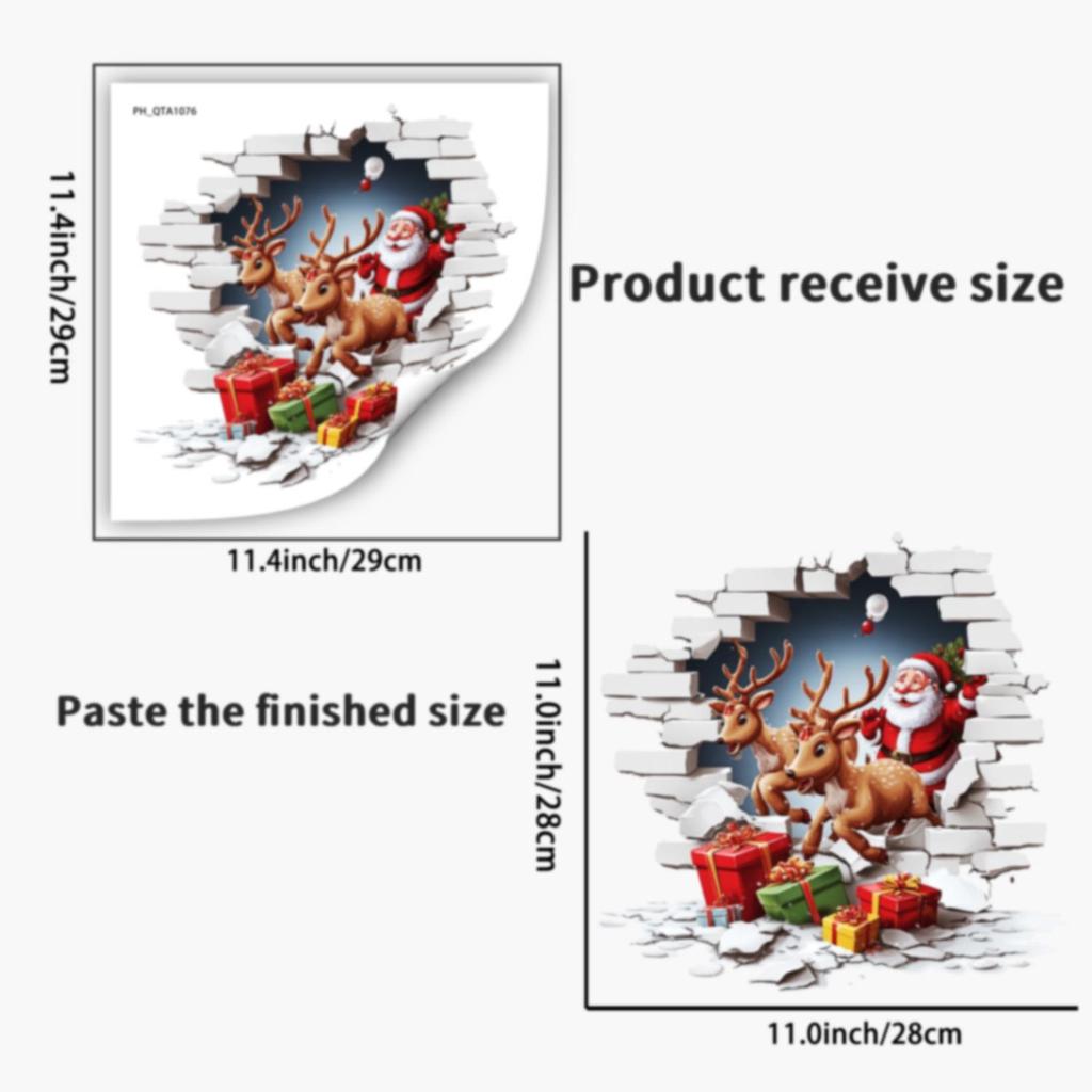 Christmas Holiday Bathroom Wall & Toilet PVC Stickers - Festive Home Decorations