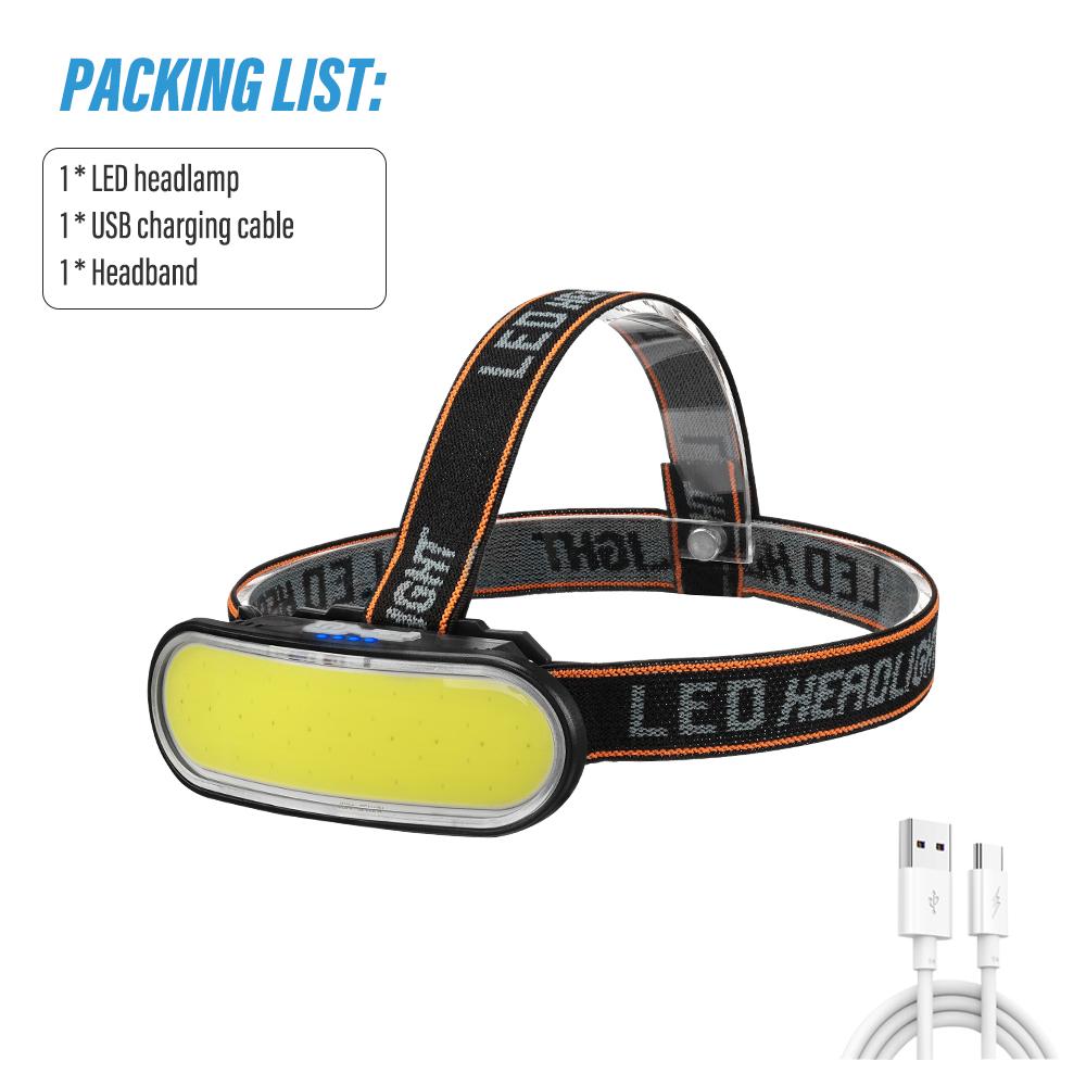 

Супер яркий налобный фонарь COB для рыбалки Портативный рабочий фонарь Для кемпинга на открытом воздухе С белым и красным светом С индикатором заряда батареи