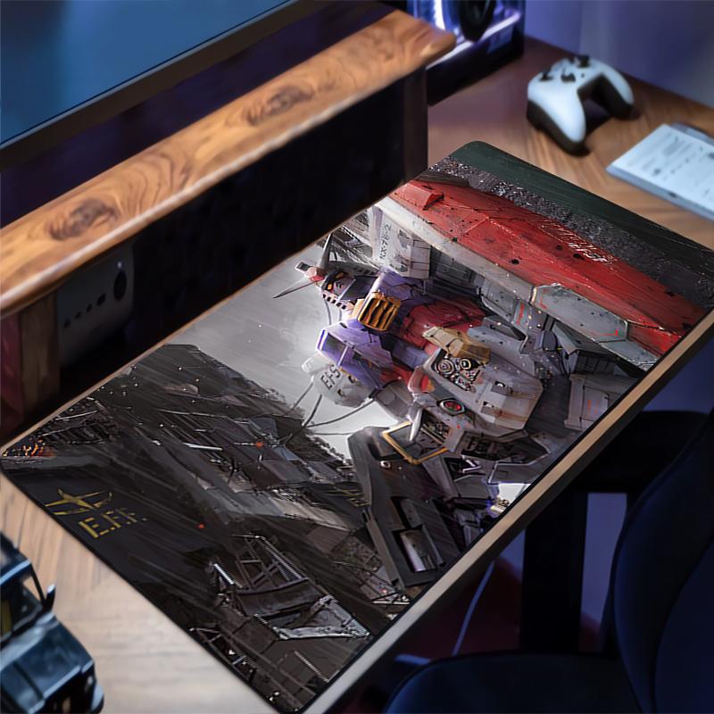 Mousepad Mechanical Warrior RX Gundam HD Desk Mat Non Slip Desk Mouse Mat Gaming Mouse Pad Extended Pad Rubber Keyboard Pad