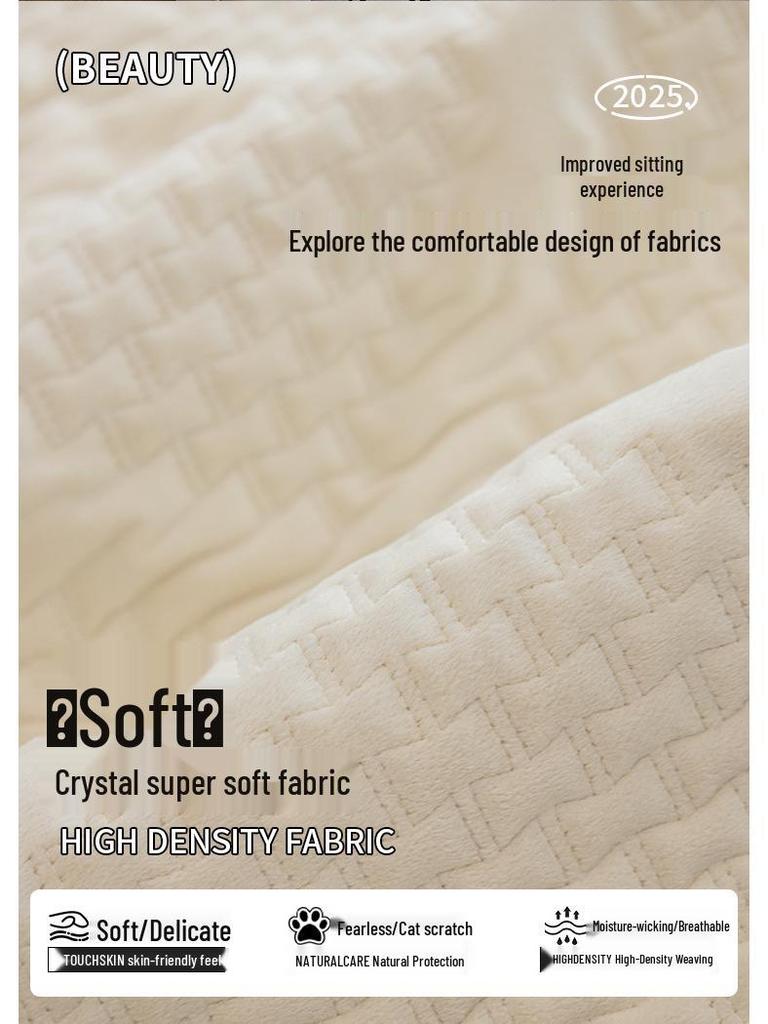 Nordic Plush Sofa Cushion 2026: All-Season, Non-Slip Seat Cover for Living Room.