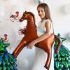 1Pc Animal Horse Aluminum Foil Balloons Baby Shower Birthday Party Decorations Black White Brown Horse Helium Balloon Kids Toys