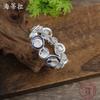 New Enamel Irregular Round Petal Elastic Bracelet Women's Creative Geometric Hollow Flower Bracelet