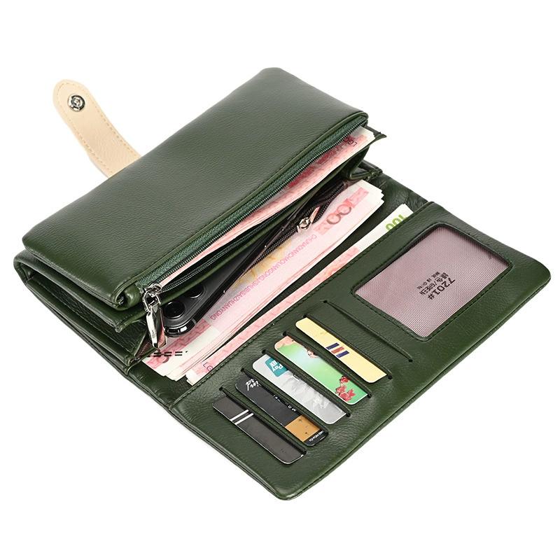 Soft Leather Women Wallet Clutch High Quality Triple Fold Money Large Capacity Female Purse Card Holder