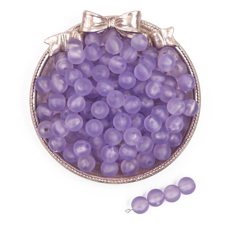 Transparent Frosted Acrylic Round Beads for DIY Jewelry and Beading